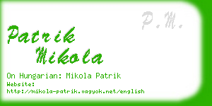 patrik mikola business card